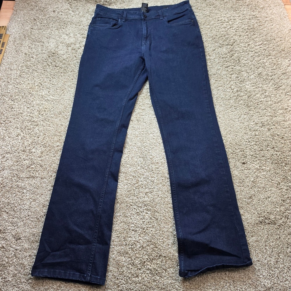 The Perfect Jean NYC Bootcut Jeans Mens 34x34 Indigo Blue Stretch Denim Adult